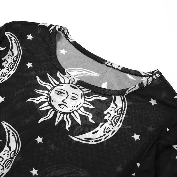 Women Mesh Long Sleeve See Through Top - Picture 6 of 6